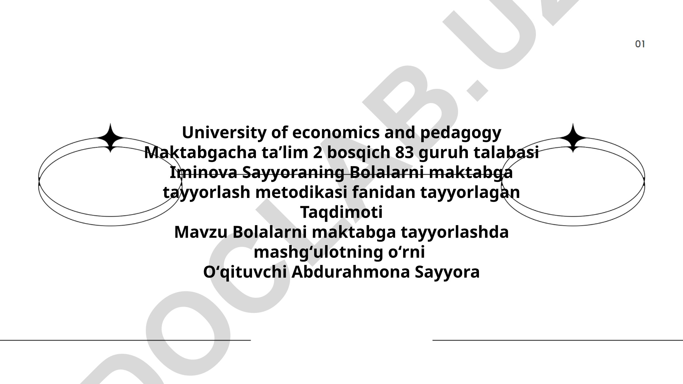 Bolalarni maktabga tayyorlashda mashgʻulotning oʻrni