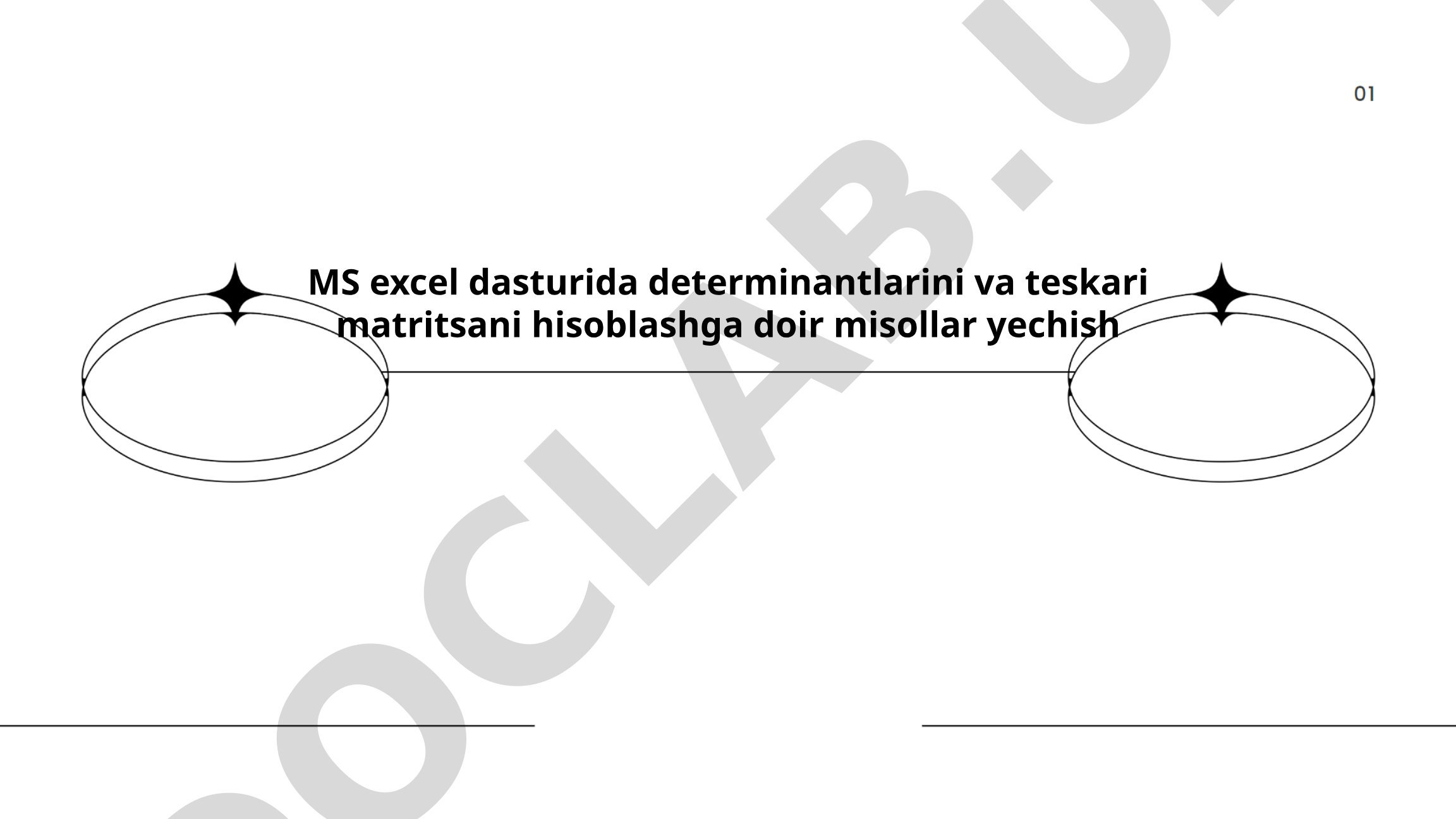 Excel dasturida determinant va teskari matritsa hisoblash