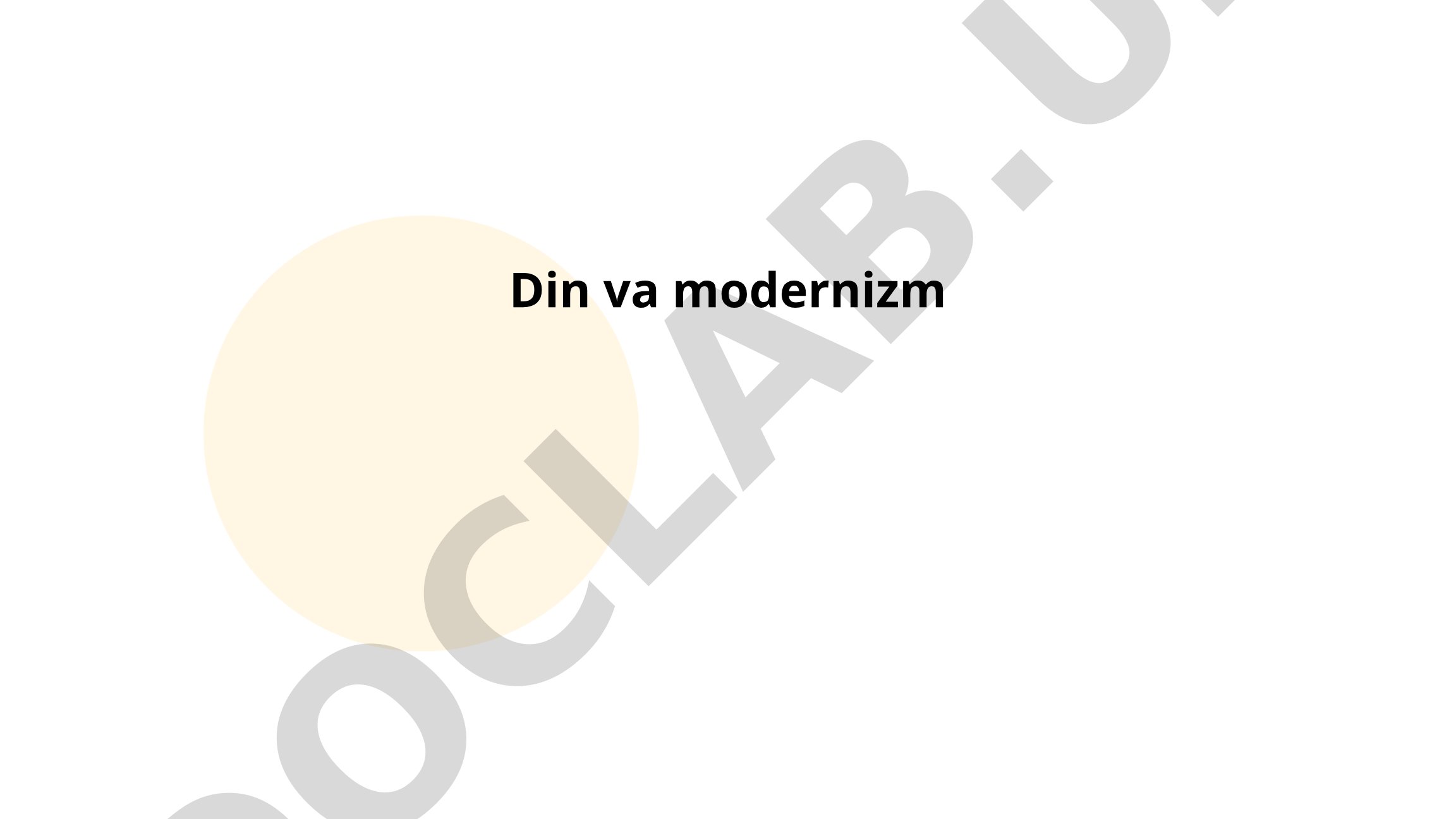 Din va modernizm o'rtasidagi munosabatlar
