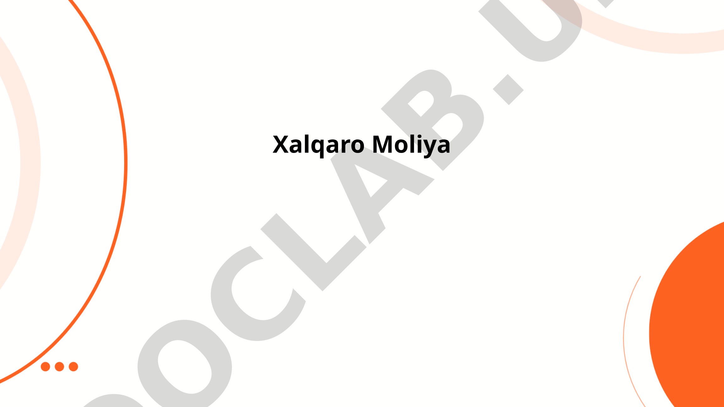 Xalqaro Moliya