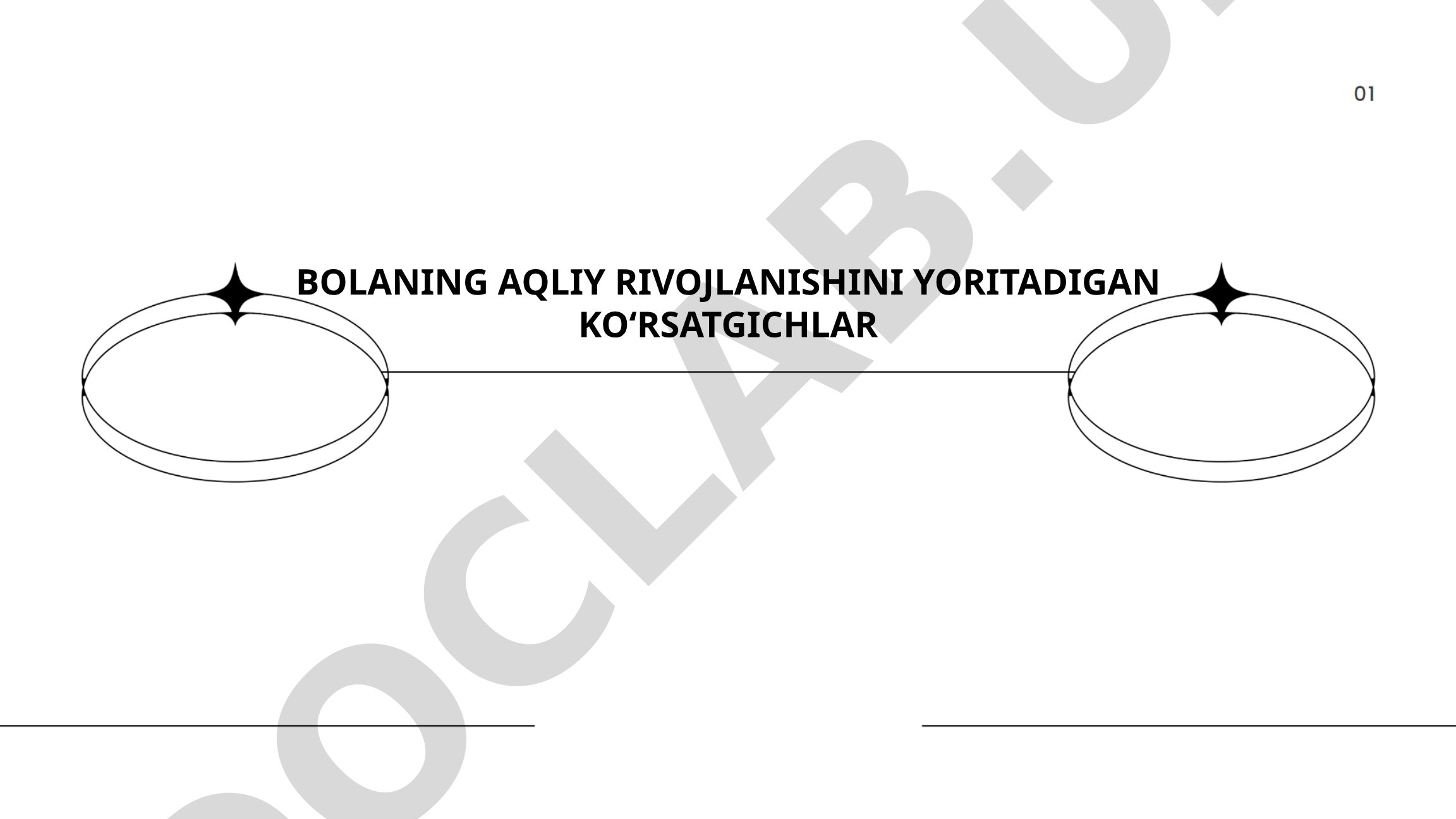 Bolaning aqliy rivojlanishini yoritadigan ko'rsatgichlar
