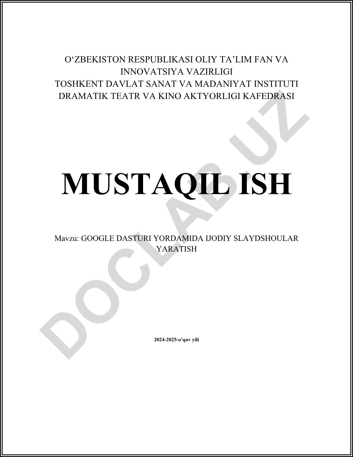 Google dasturi yordamida ijodiy slaydshoular yaratish