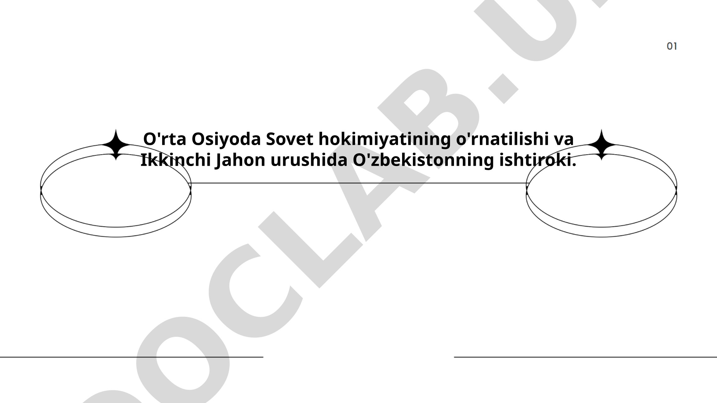 O'rta Osiyoda Sovet hokimiyatining o'rnatilishi va Ikkinchi Jahon urushida O'zbekistonning ishtiroki