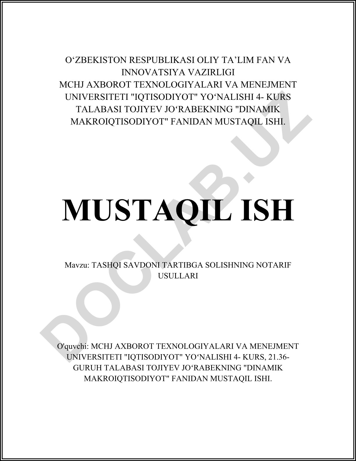 Tashqi savdoni tartibga solishning notarif usullari