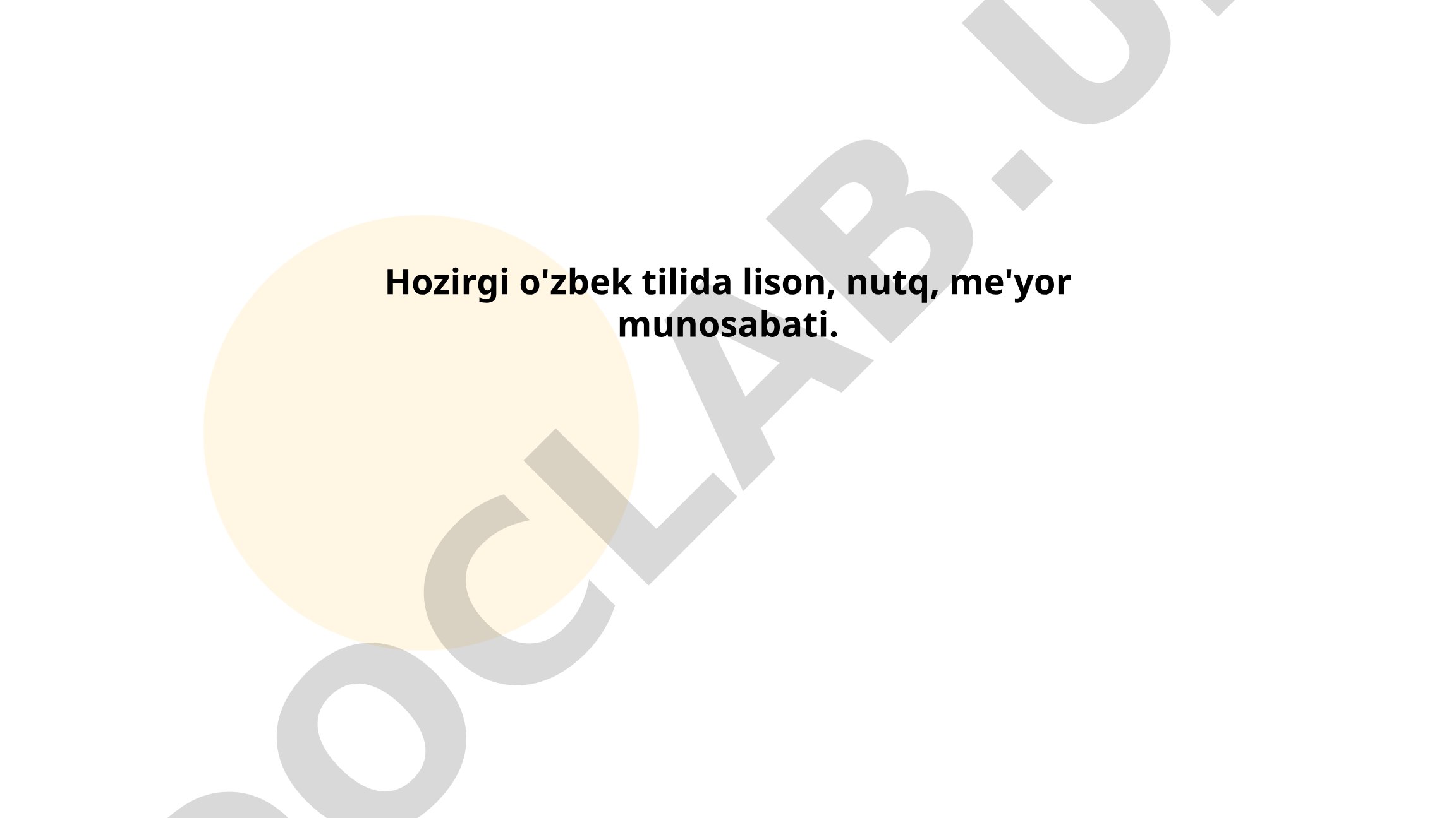 Hozirgi o'zbek tilida lison, nutq, me'yor munosabati
