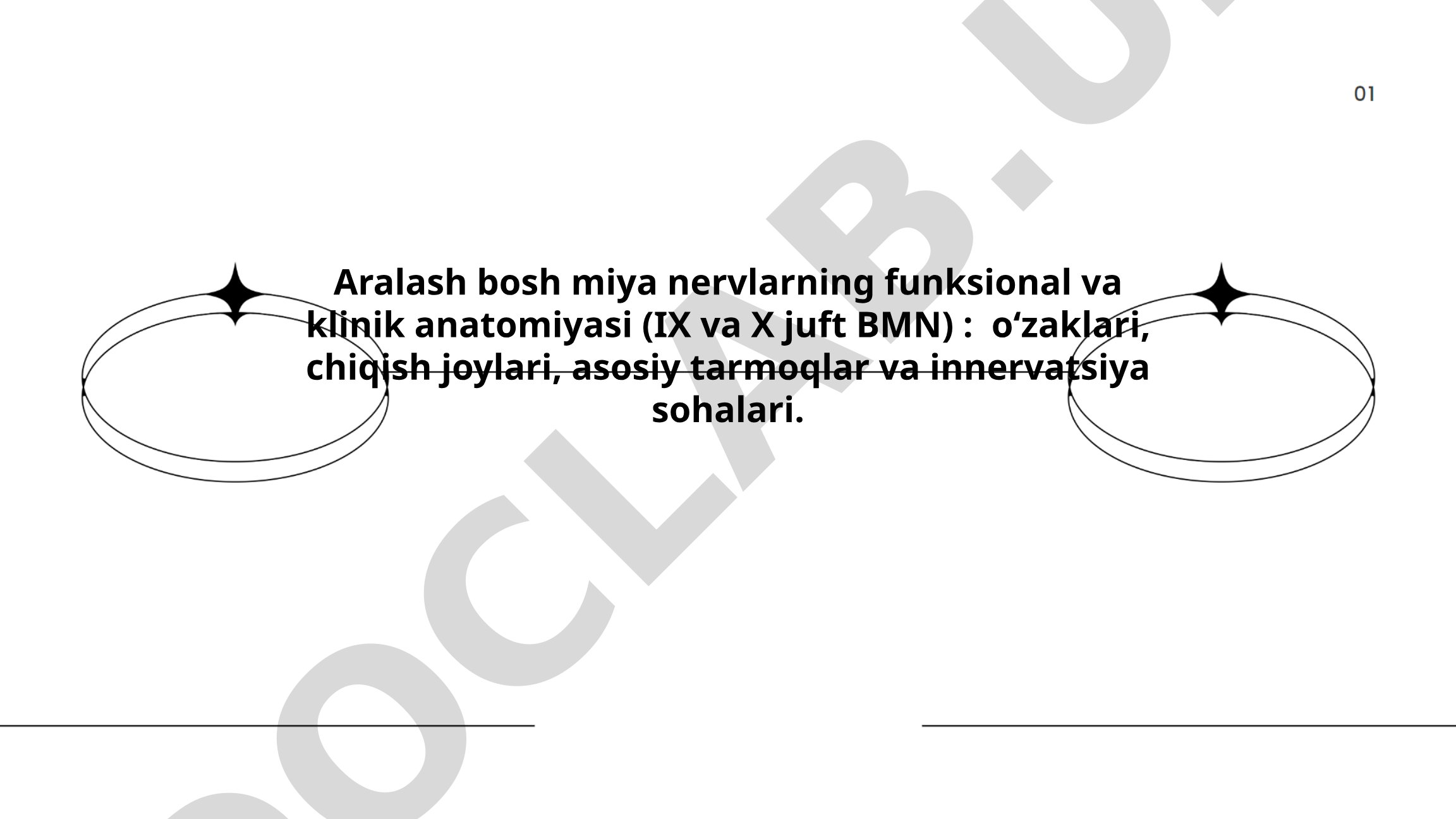Aralash bosh miya nervlarning funksional va klinik anatomiyasi (IX va X juft BMN)