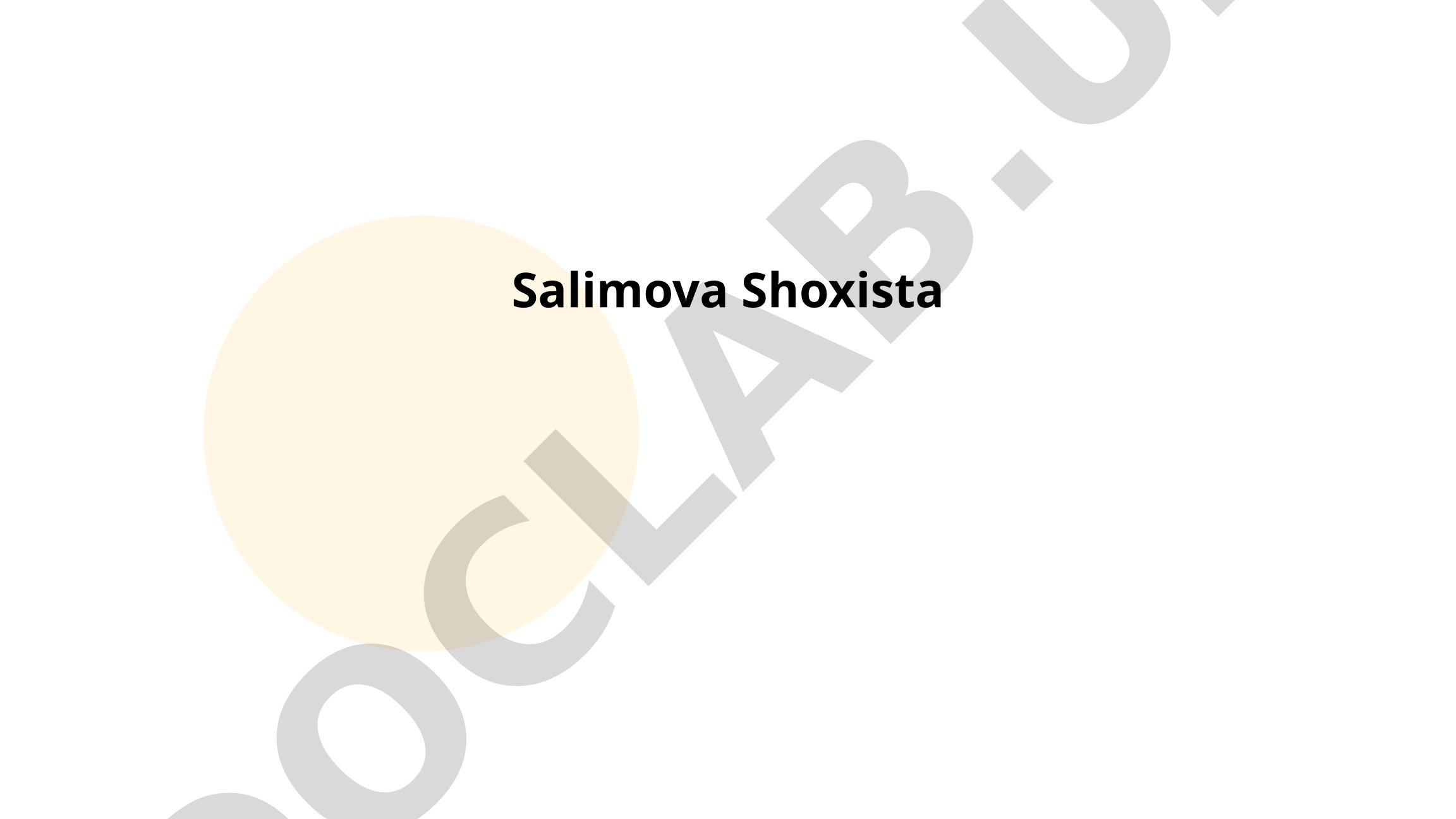 Salimova Shoxista hayoti va ijodiy faoliyati