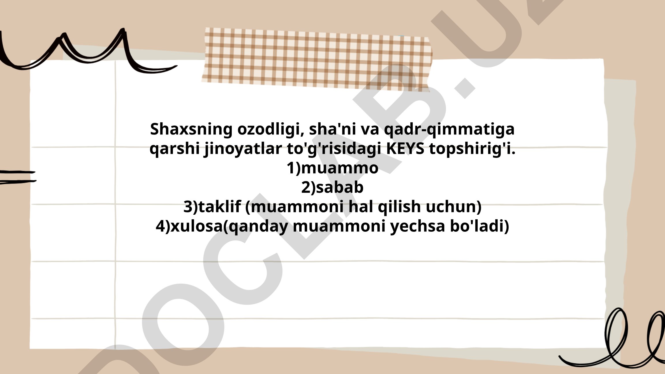 Shaxsning ozodligi, sha'ni va qadr-qimmatiga qarshi jinoyatlar