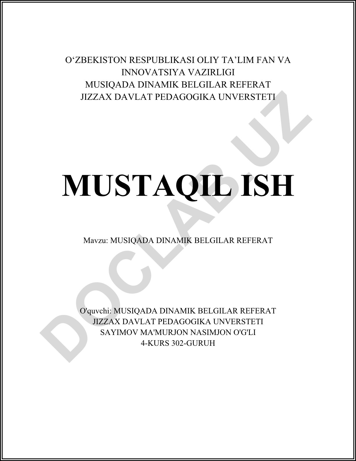 Musiqada dinamik belgilar