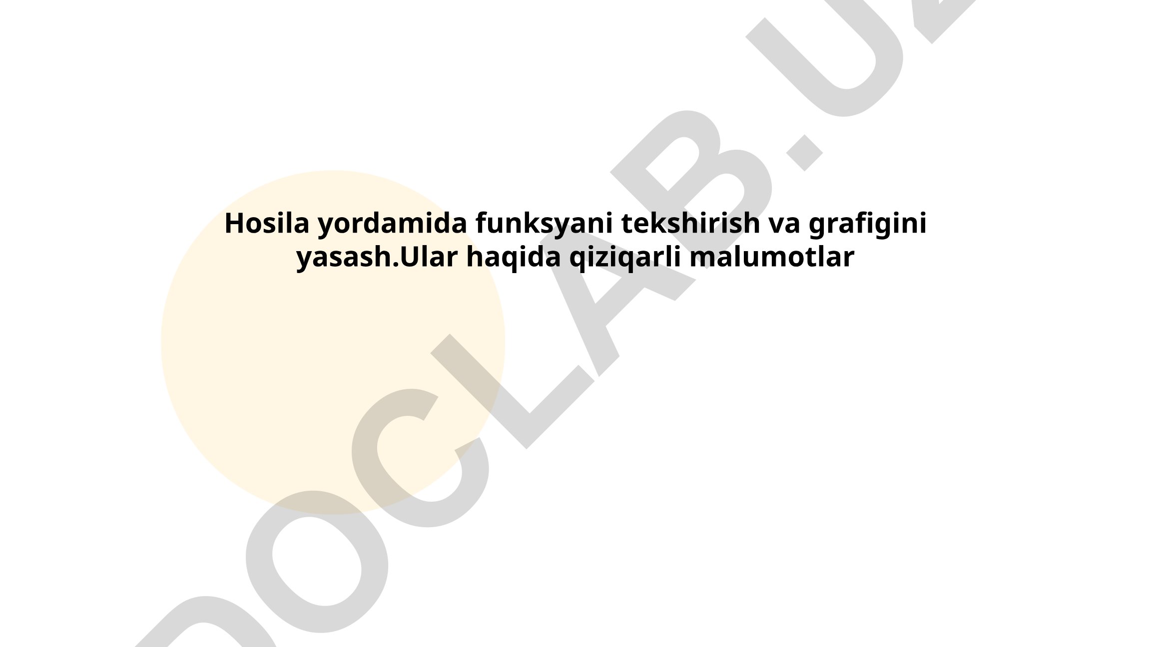 Funksiya tushunchasi, tekshirish usullari va grafik yasash