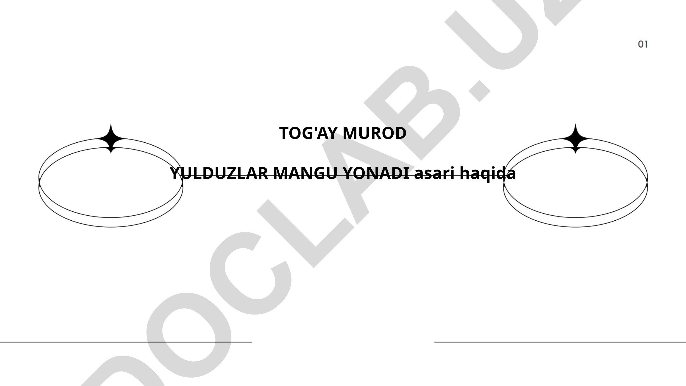 Tog'ay Murad "Yulduzlar mangu yonadi" asari haqida taqdimot