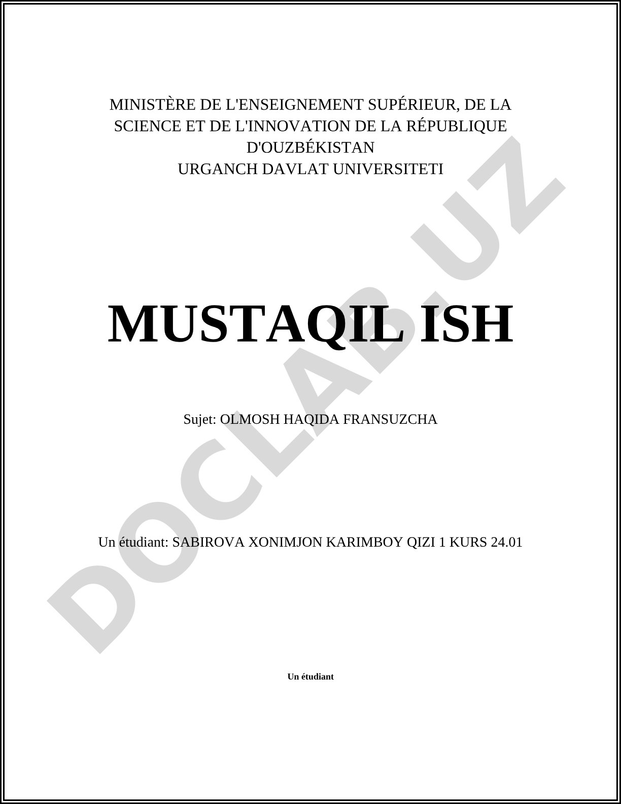 Olmos haqida fransuzcha