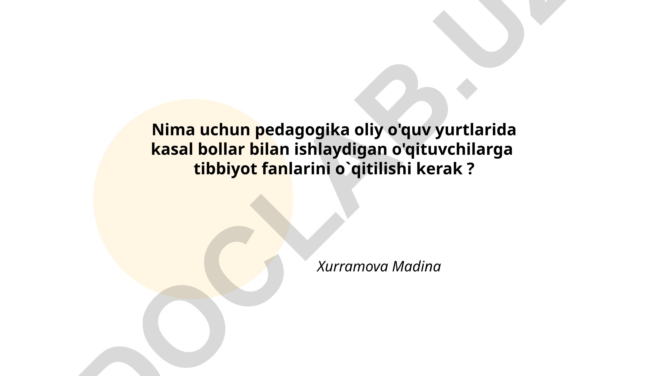 Kasal bolalar bilan ishlaydigan o'qituvchilar uchun tibbiyot fanlarining ahamiyati