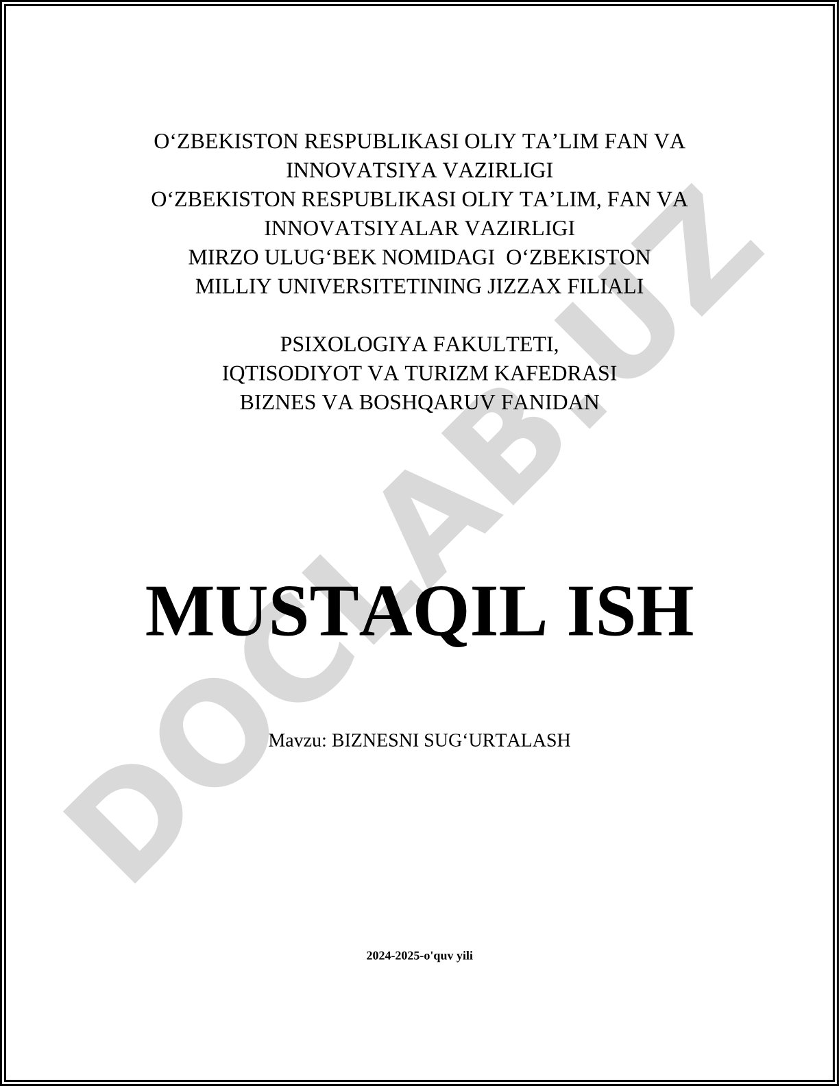Biznesni sug'urtalash