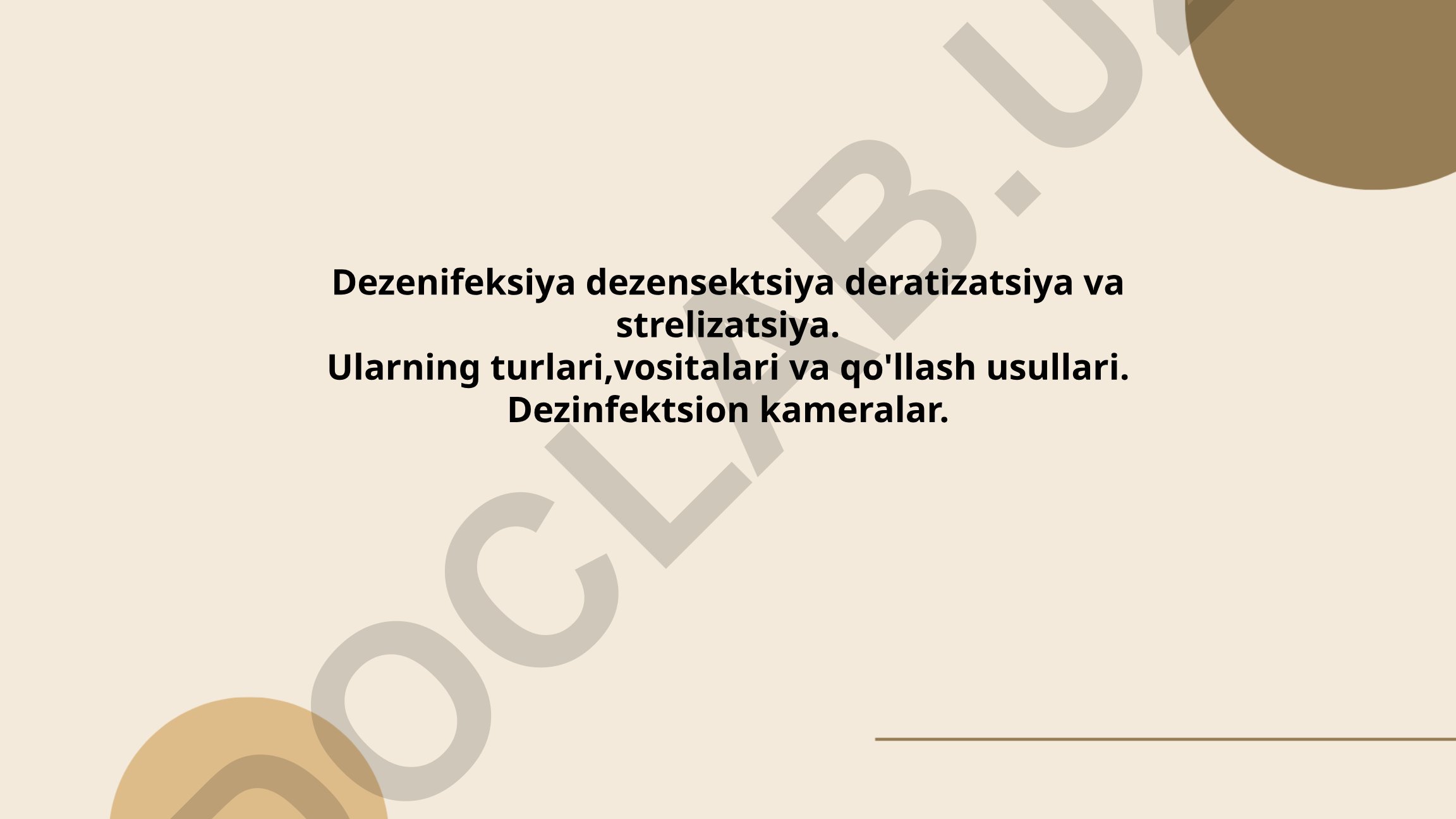 Dezenfektsiya, dezensektsiya, deratizatsiya va sterilizatsiya usullari