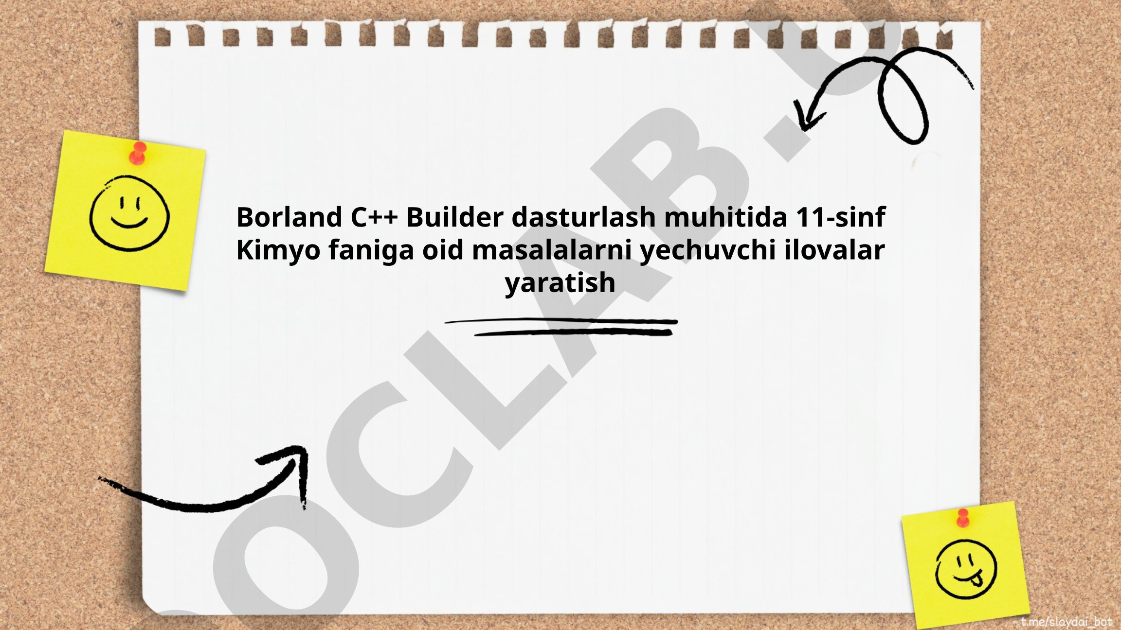 Borland C++ Builder dasturlash muhitida 11-sinf Kimyo faniga oid masalalarni yechuvchi ilovalar yaratish