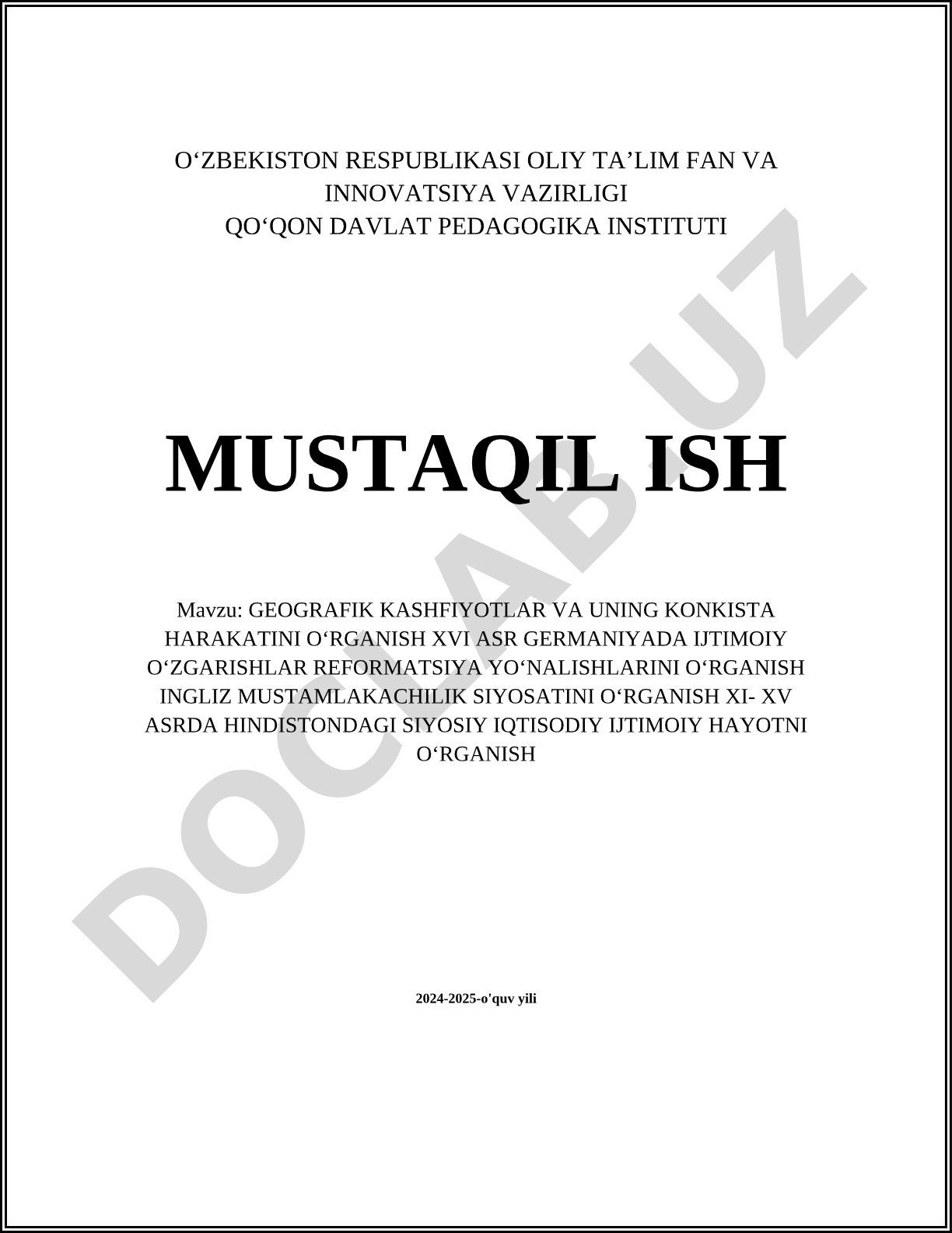 Geografik kashfiyotlar va uning konkista harakatini o'rganish