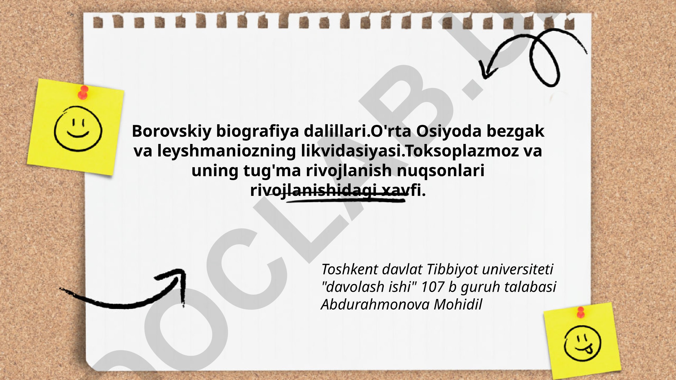 Borovskiy biografiyasi va O'rta Osiyoda bezgak, leyshmanioz, toksoplazmoz kasalliklari