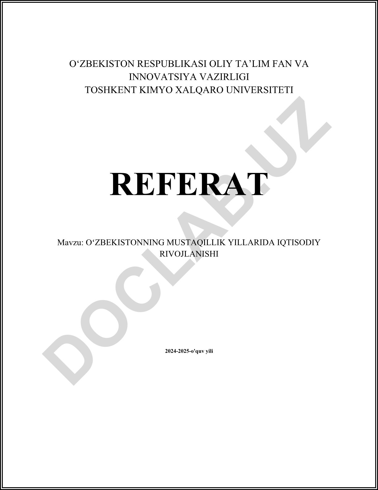 Oʻzbekistonning mustaqillik yillarida iqtisodiy rivojlanishi