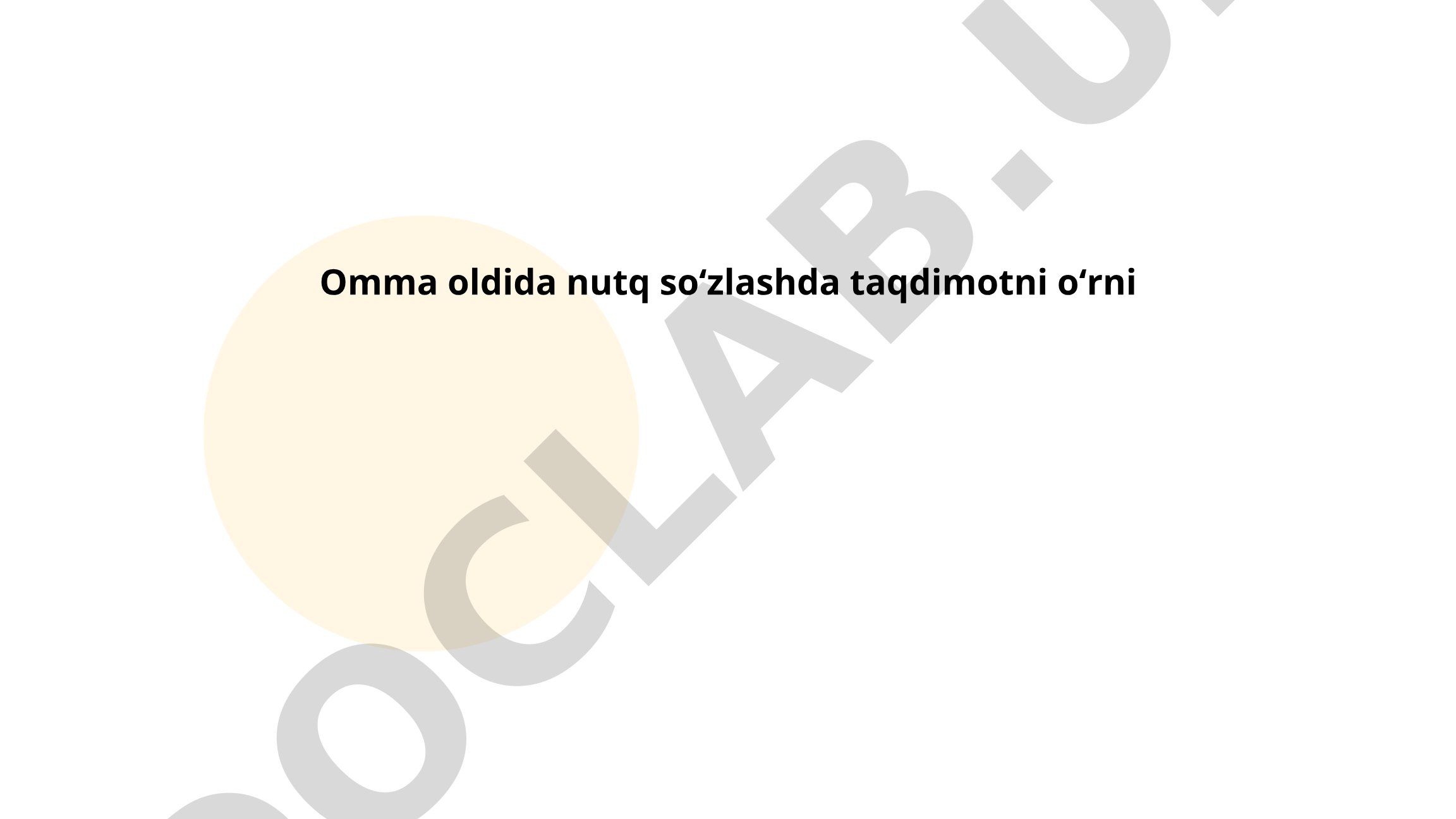 Omma oldida nutq soʻzlashda taqdimotning oʻrni