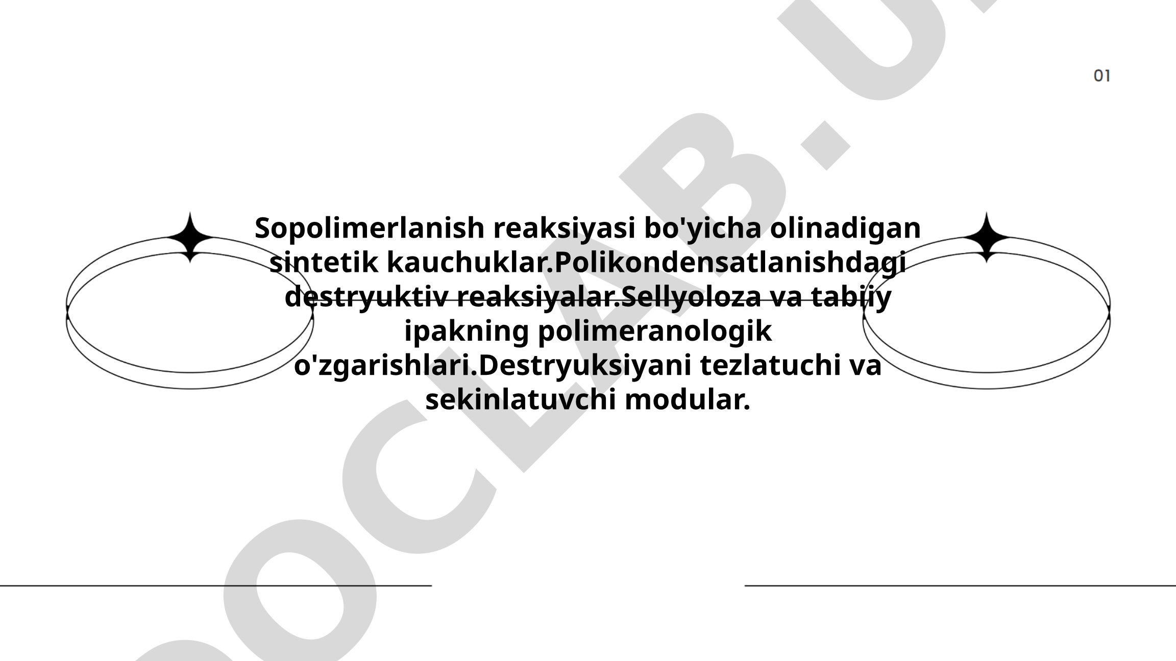 Sopolimerlanish reaksiyasi bo'yicha sintetik kauchuklar va polimerlarning destruktiv reaksiyalari