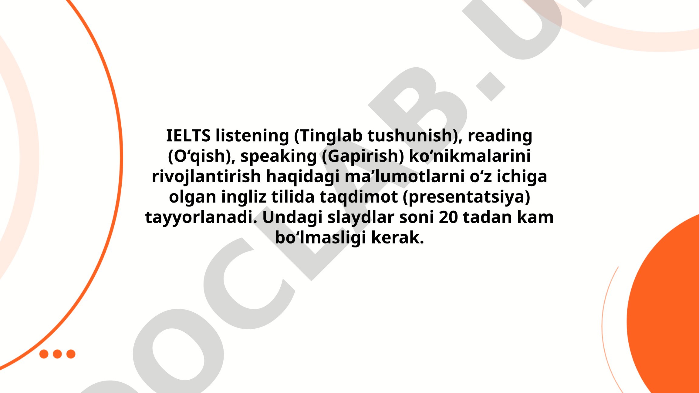 IELTS Listening, Reading, and Speaking Skills Development
