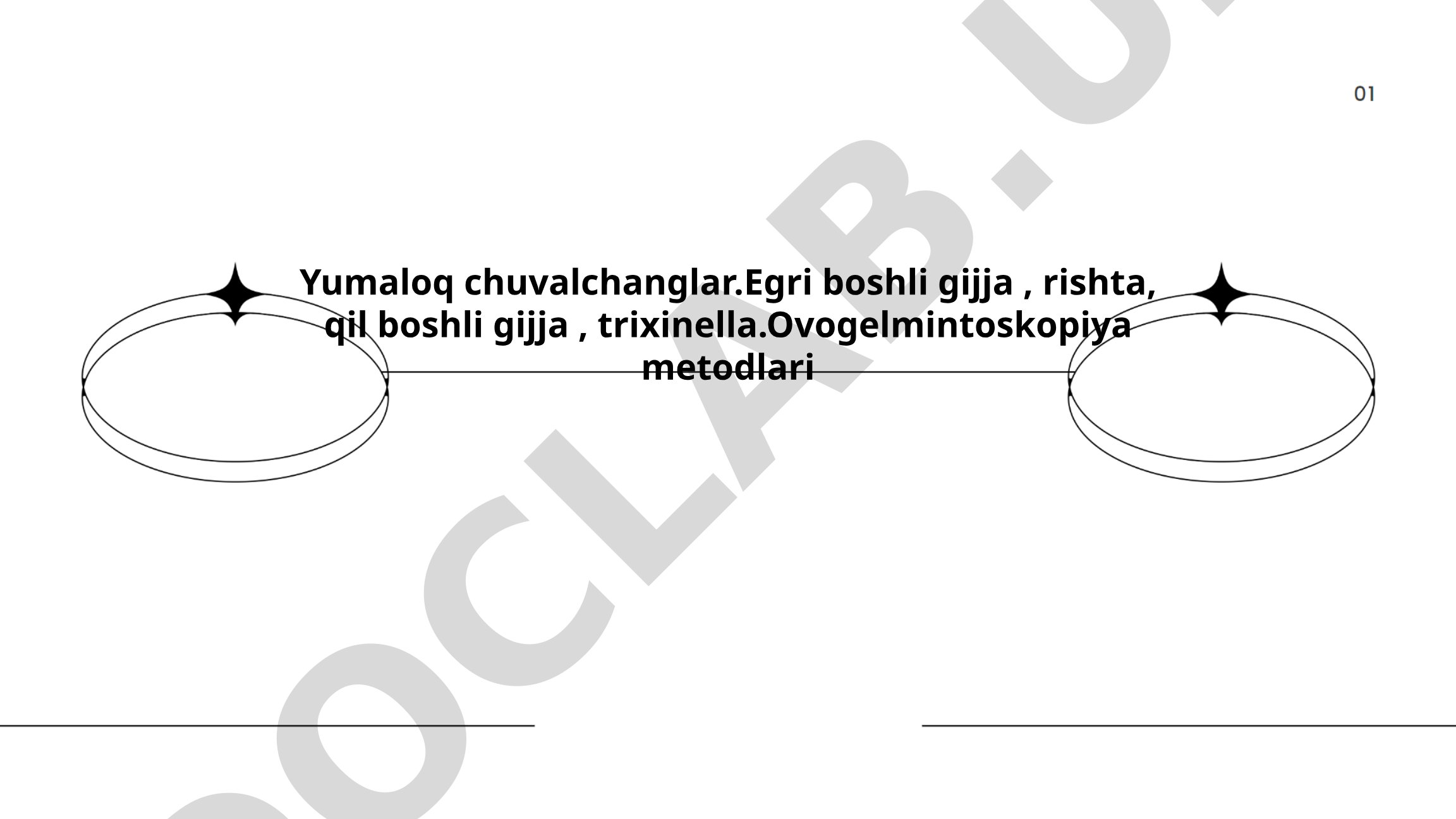 Yumaloq chuvalchanglar: tasnifi, biologiyasi va ovogelmintoskopiya metodlari
