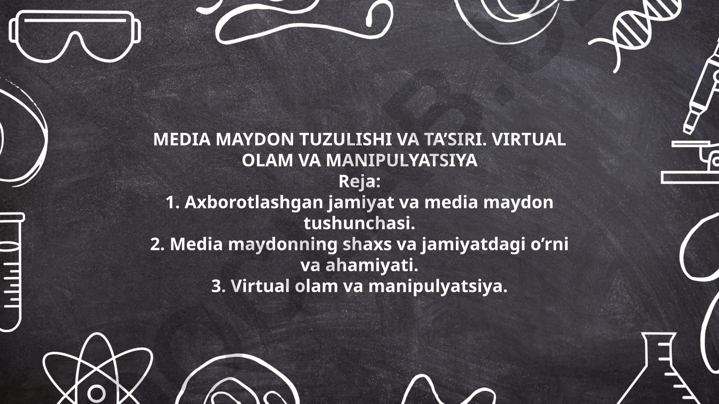 Media maydon tuzulishi va ta'siri. Virtual olam va manipulyatsiya