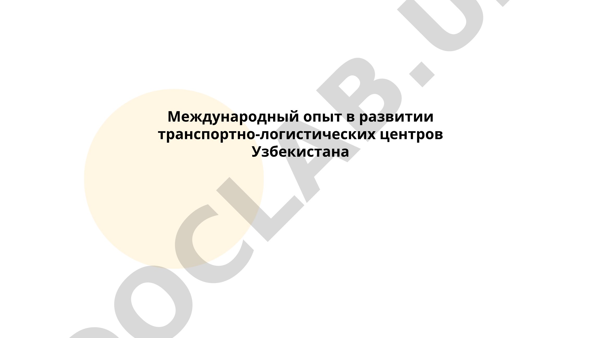 Международный опыт в развитии транспортно-логистических центров Узбекистана