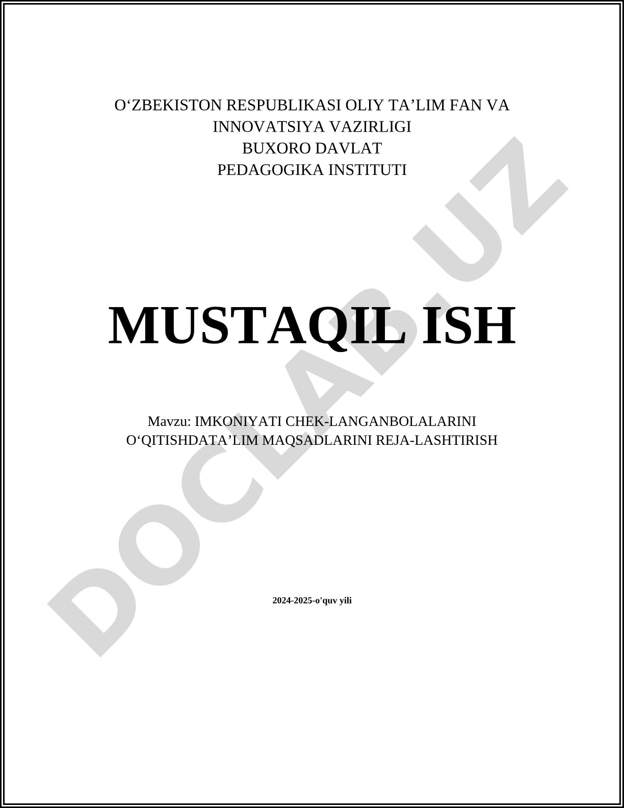 Imkoniyati cheklangan bolalarni o'qitishda ta'lim maqsadlarini rejalashtirish