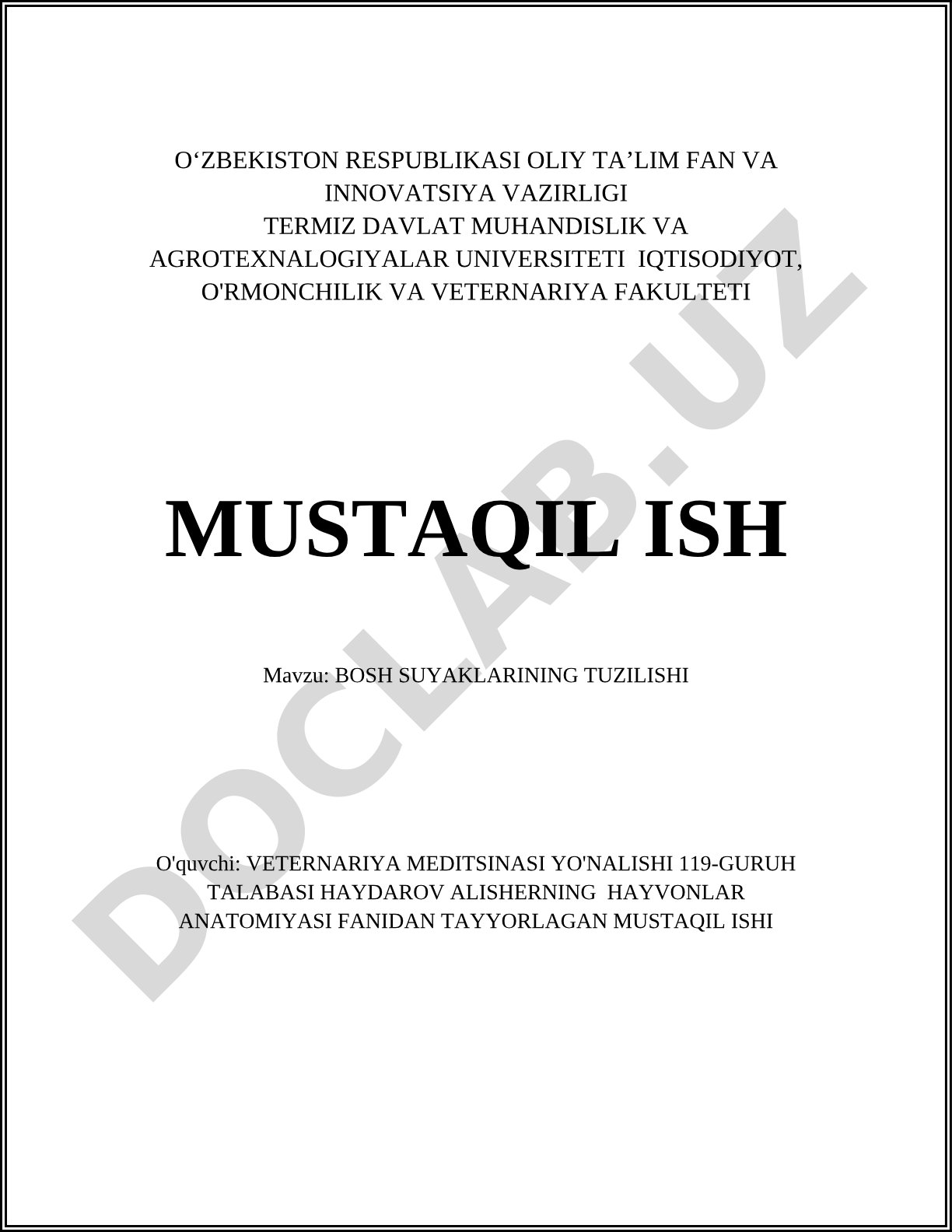 Bosh suyaklarining tuzilishi