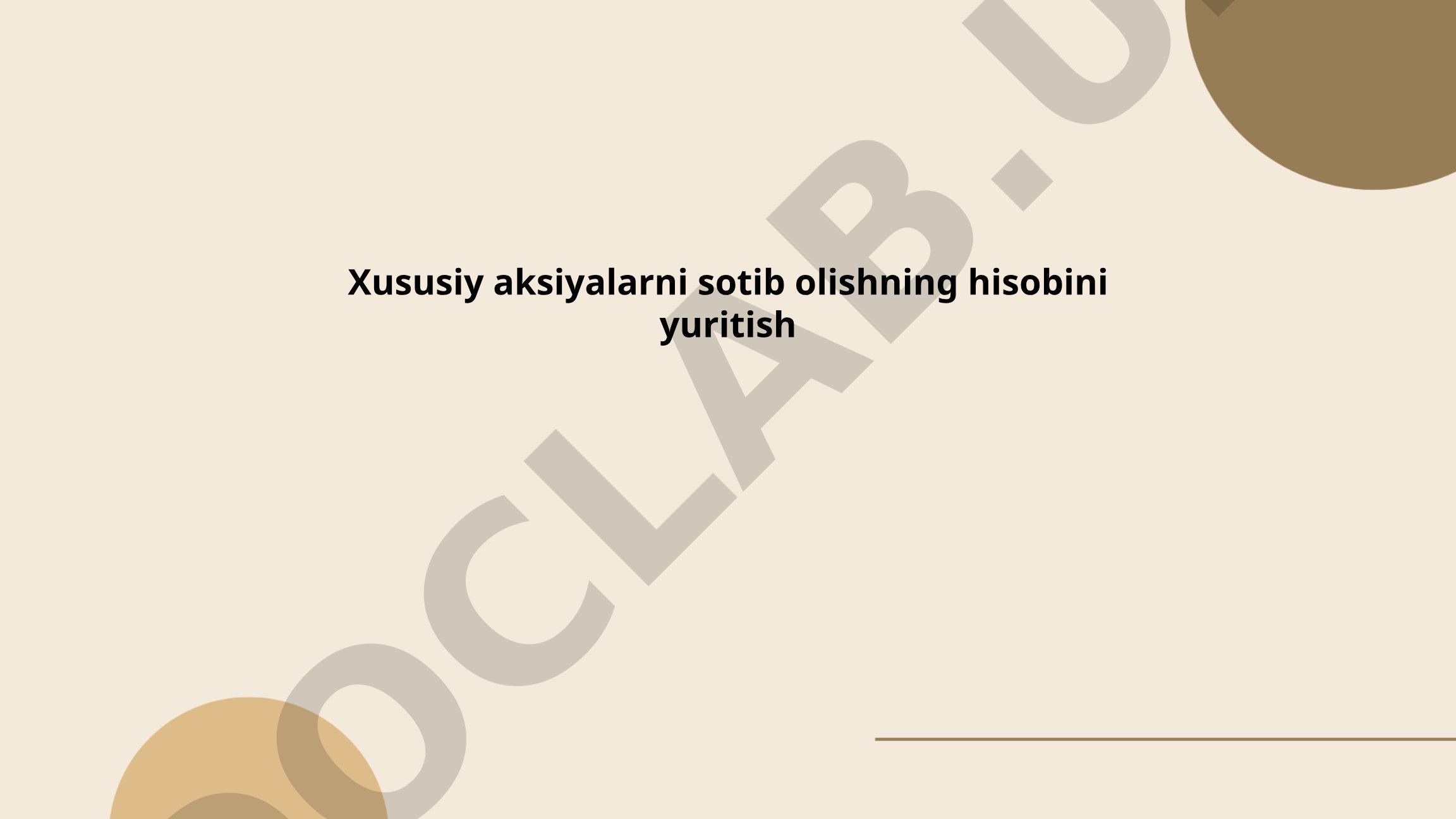 Xususiy aksiyalarni sotib olish jarayoni va hisobi