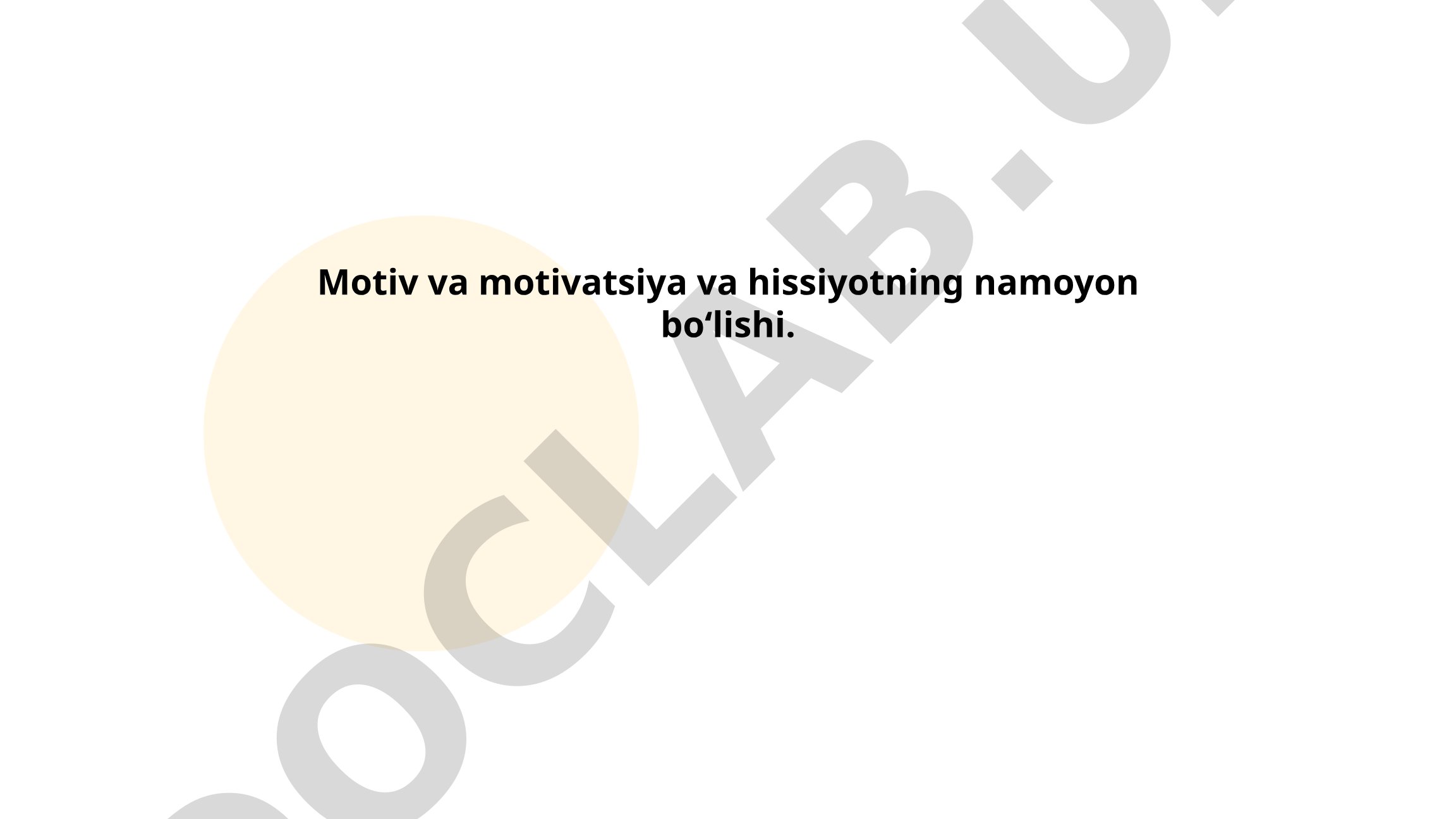 Motiv va motivatsiya va hissiyotning namoyon bo'lishi