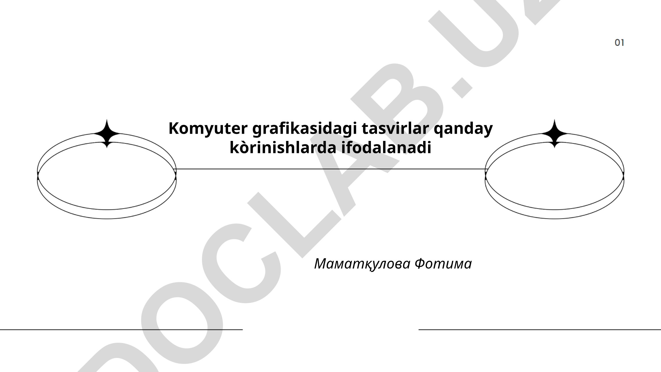 Kompyuter grafikasidagi tasvirlar ifodalanish turlari