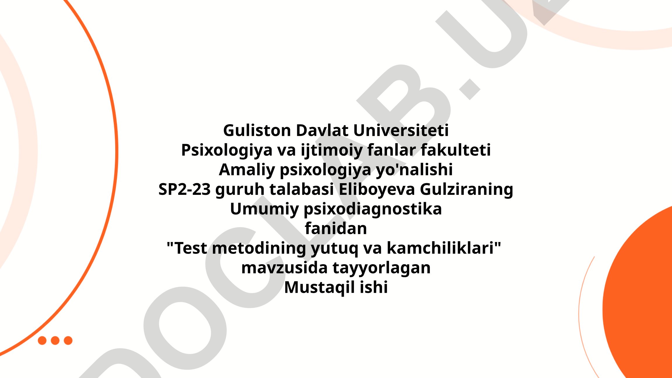 Test metodining yutuq va kamchiliklari