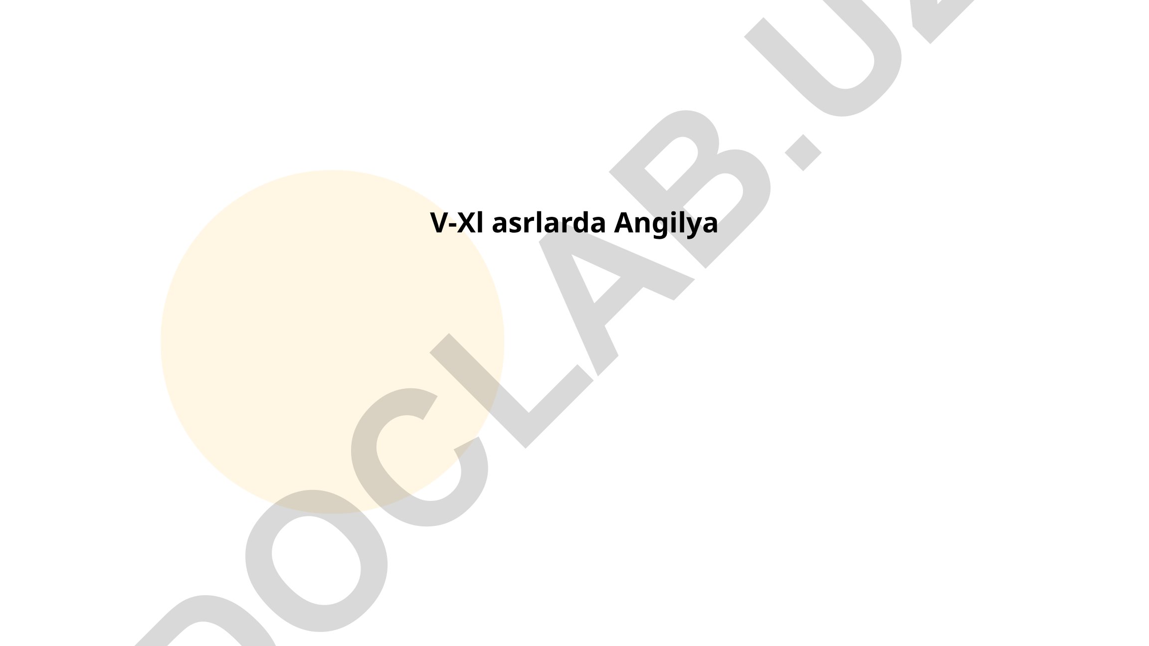 V-XI asrlarda Angliyada ijtimoiy tuzum va qishloq xo'jaligi