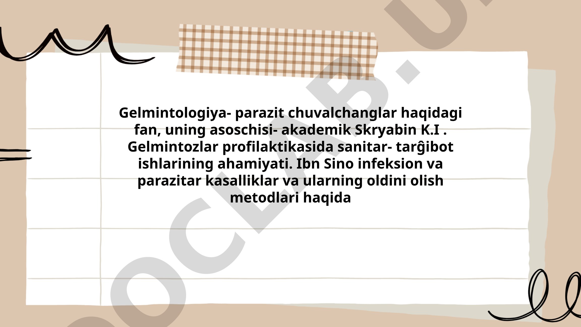 Gelmintologiya va parazit chuvalchanglar haqidagi fan