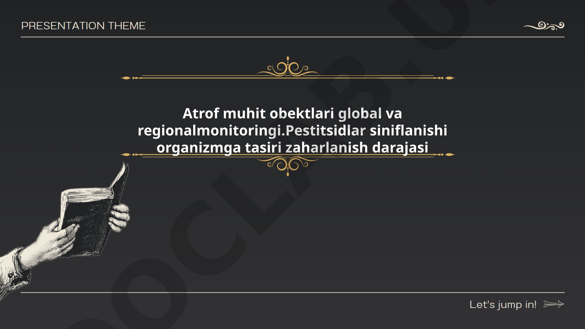 Atrof muhit obektlari global va regional monitoringi. Pestitsidlar siniflanishi organizmga tasiri zaharlanish darajasi