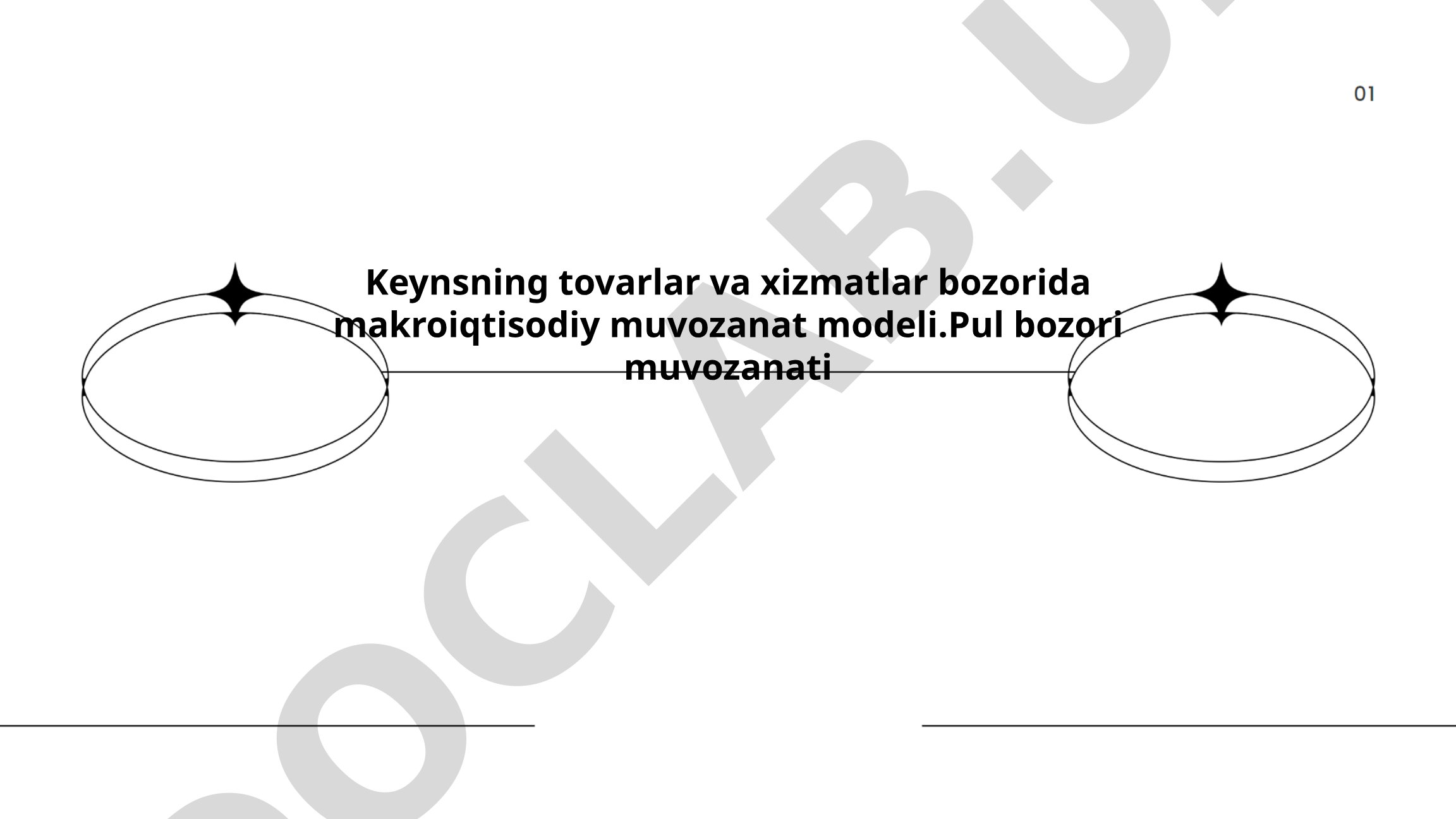 Keynsning tovarlar va xizmatlar bozorida makroiqtisodiy muvozanat modeli