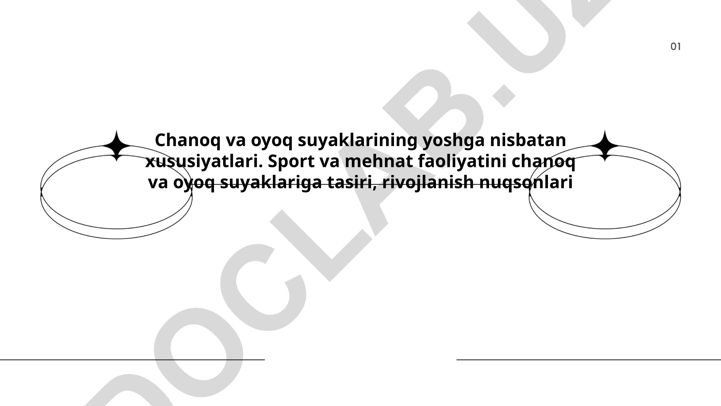 Chanoq va oyoq suyaklarining yoshga nisbatan xususiyatlari va ularga sport va mehnatning ta'siri