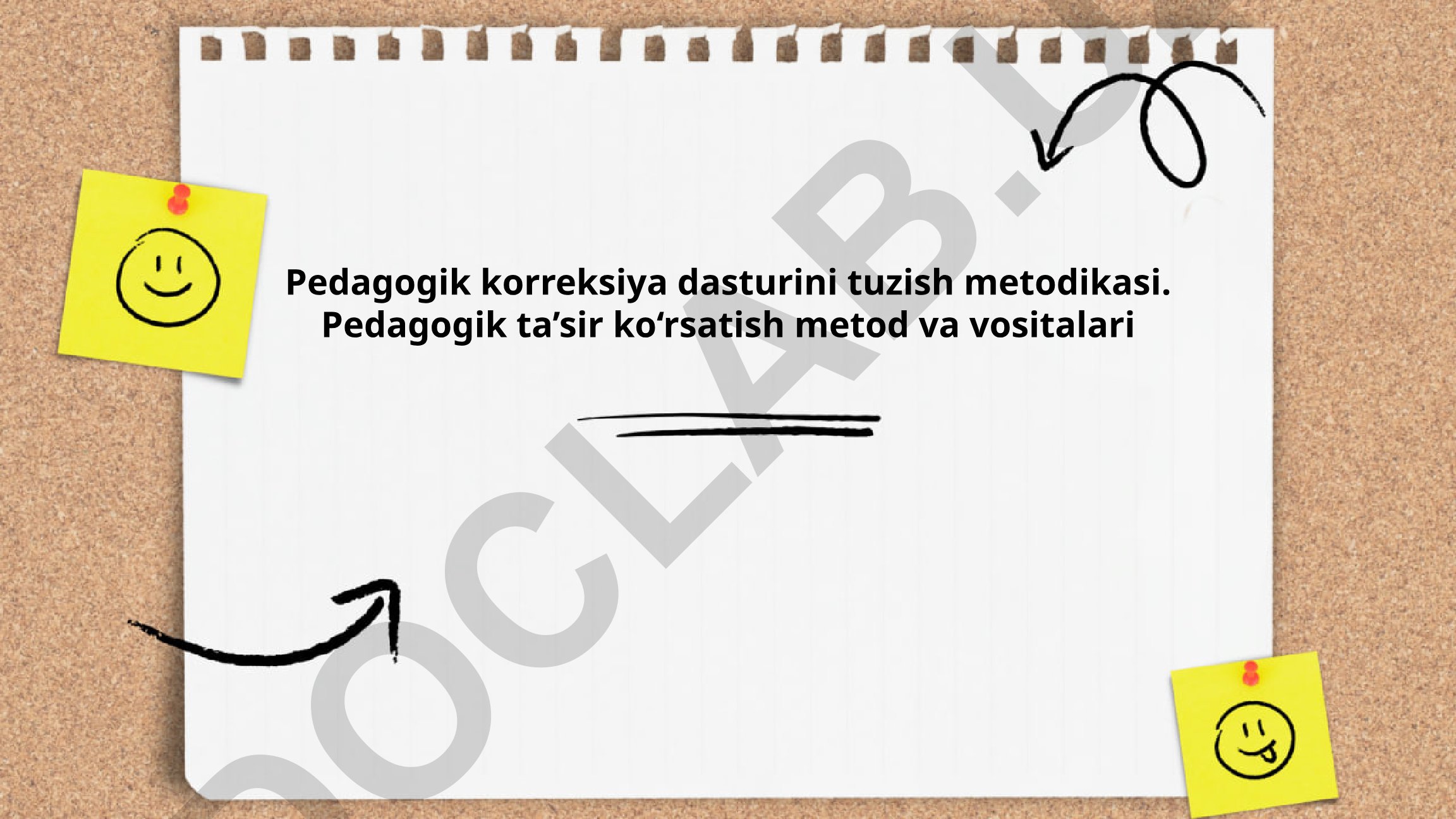 Pedagogik korreksiya dasturini tuzish metodikasi va pedagogik ta'sir vositalari