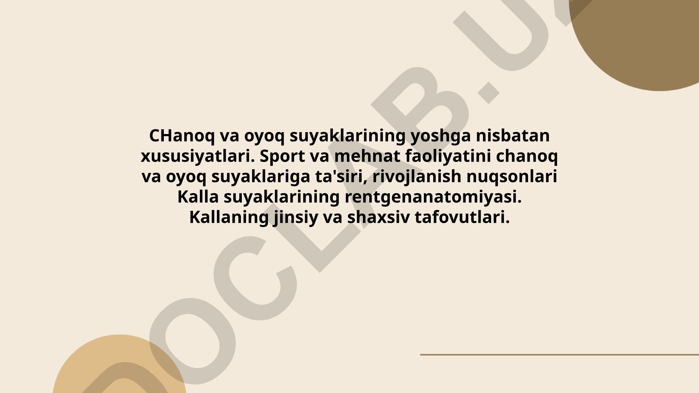 Chanoq va oyoq suyaklarining yoshga nisbatan xususiyatlari va sport ta'siri