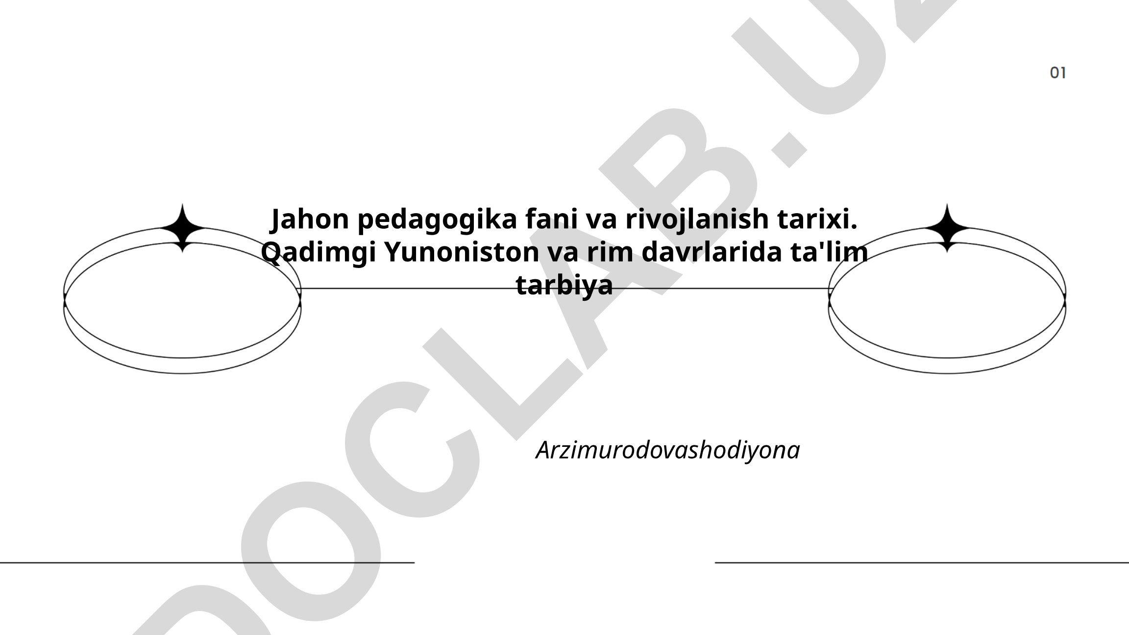Jahon pedagogika fani va rivojlanish tarixi