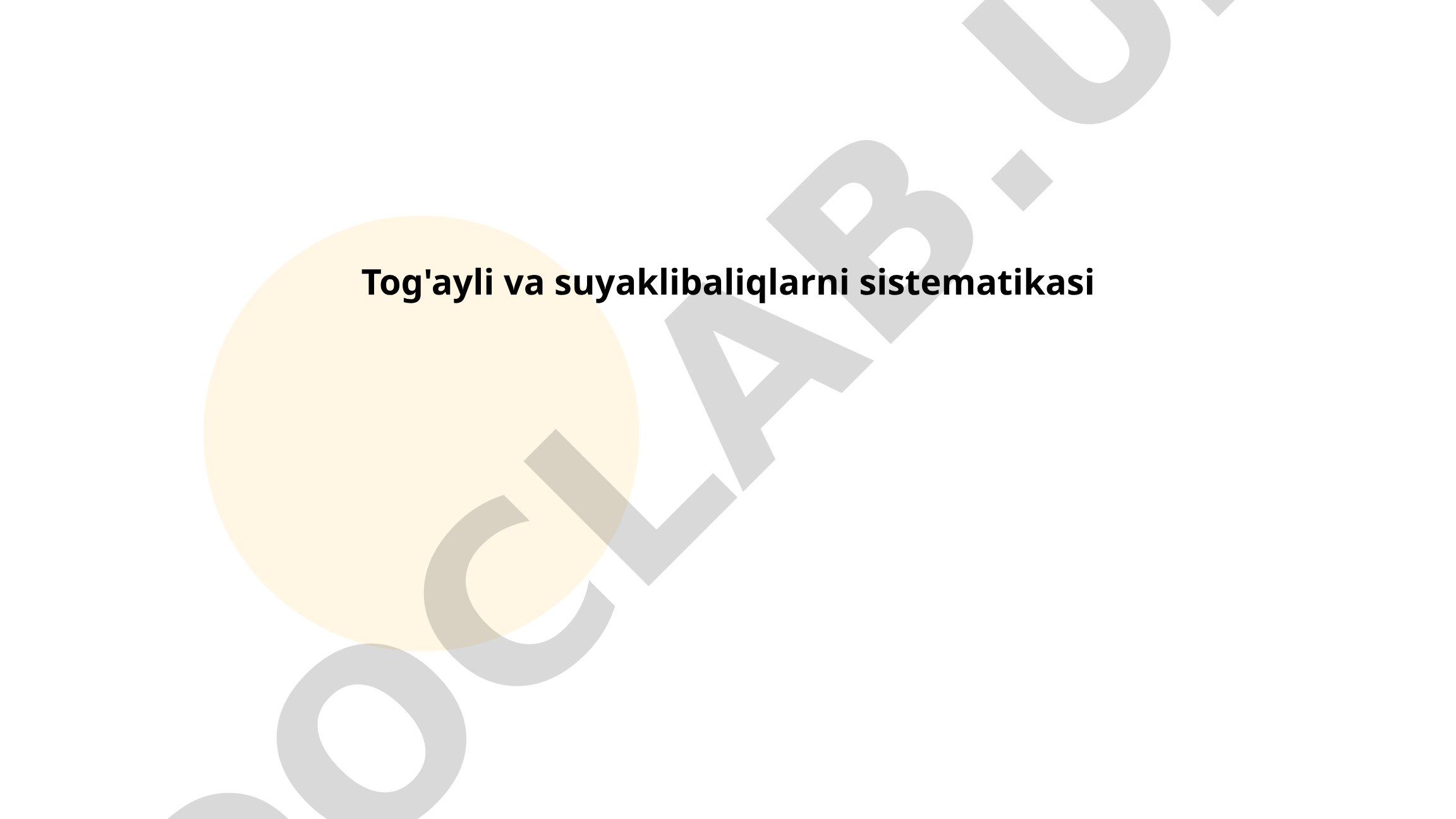 Tog'ayli va suyaklibaliqlarni sistematikasi