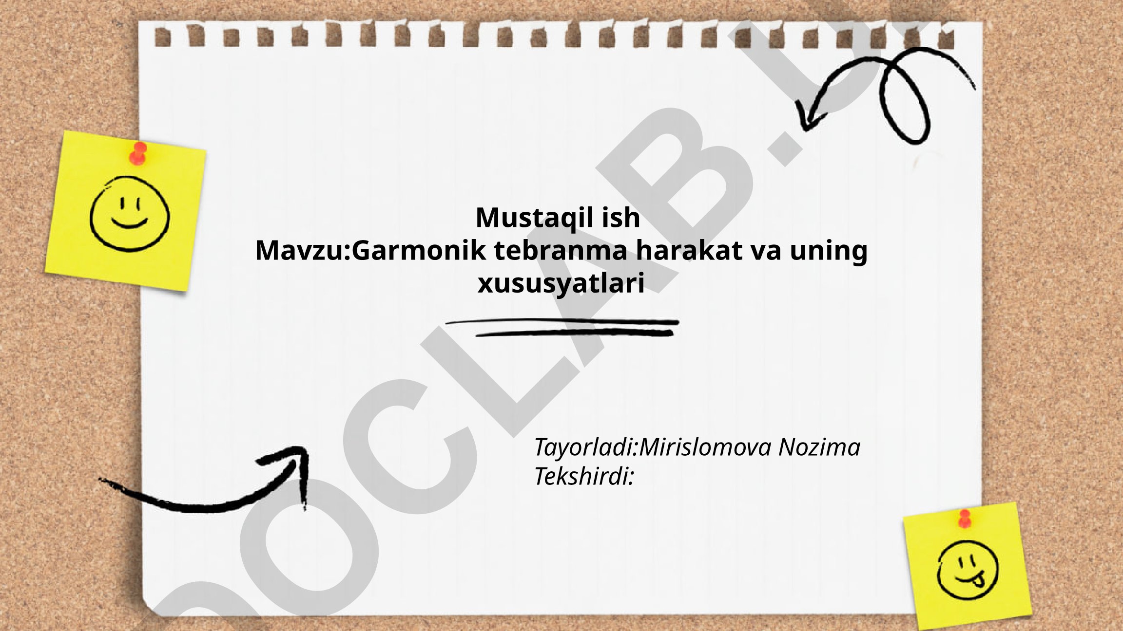 Garmonik tebranma harakat va uning xususiyatlari