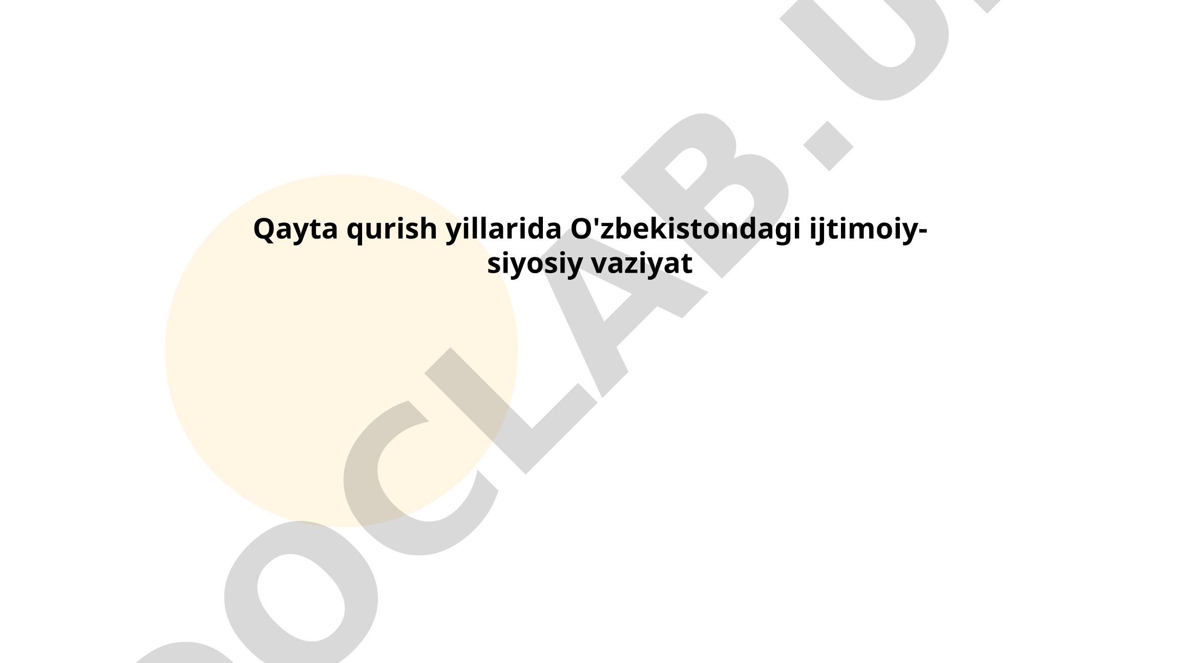 Qayta qurish yillarida O'zbekistondagi ijtimoiy-siyosiy vaziyat