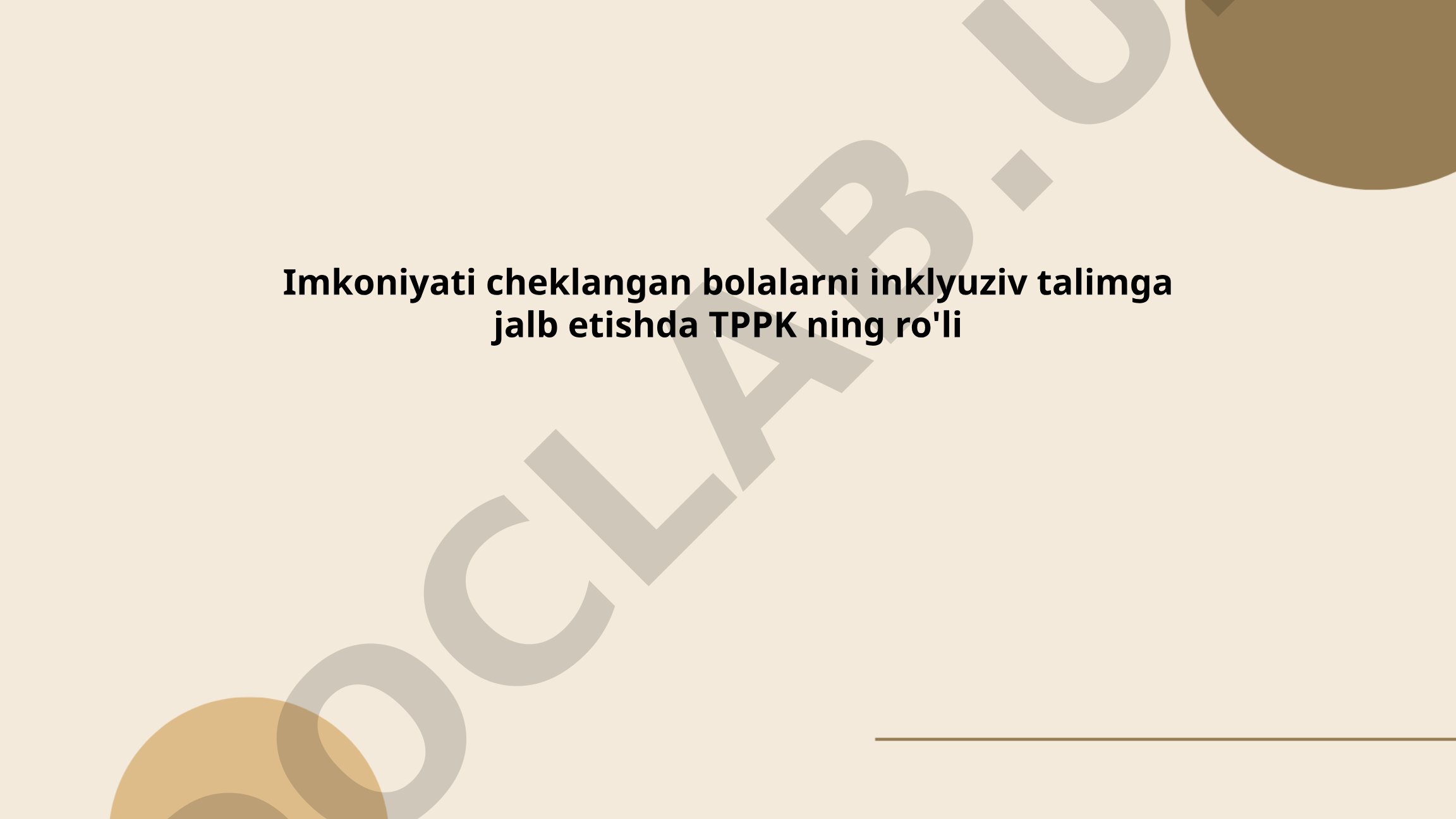 Imkoniyati cheklangan bolalarni inklyuziv ta'limga jalb etishda TPPKning roli