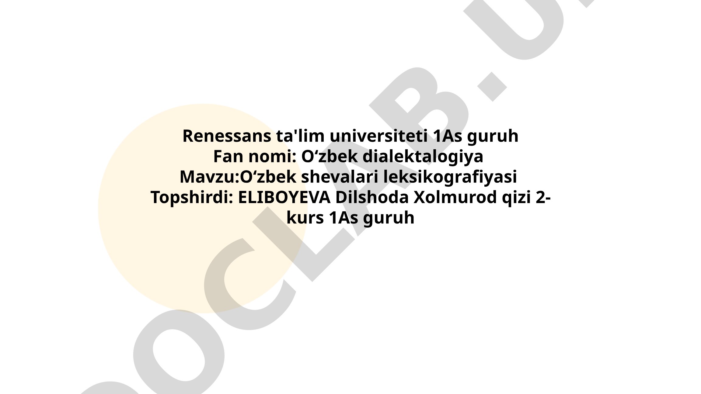 Oʻzbek shevalari leksikografiyasi
