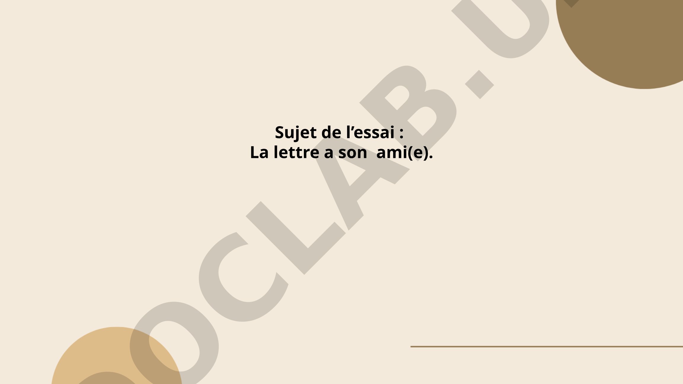 La lettre à son ami(e)