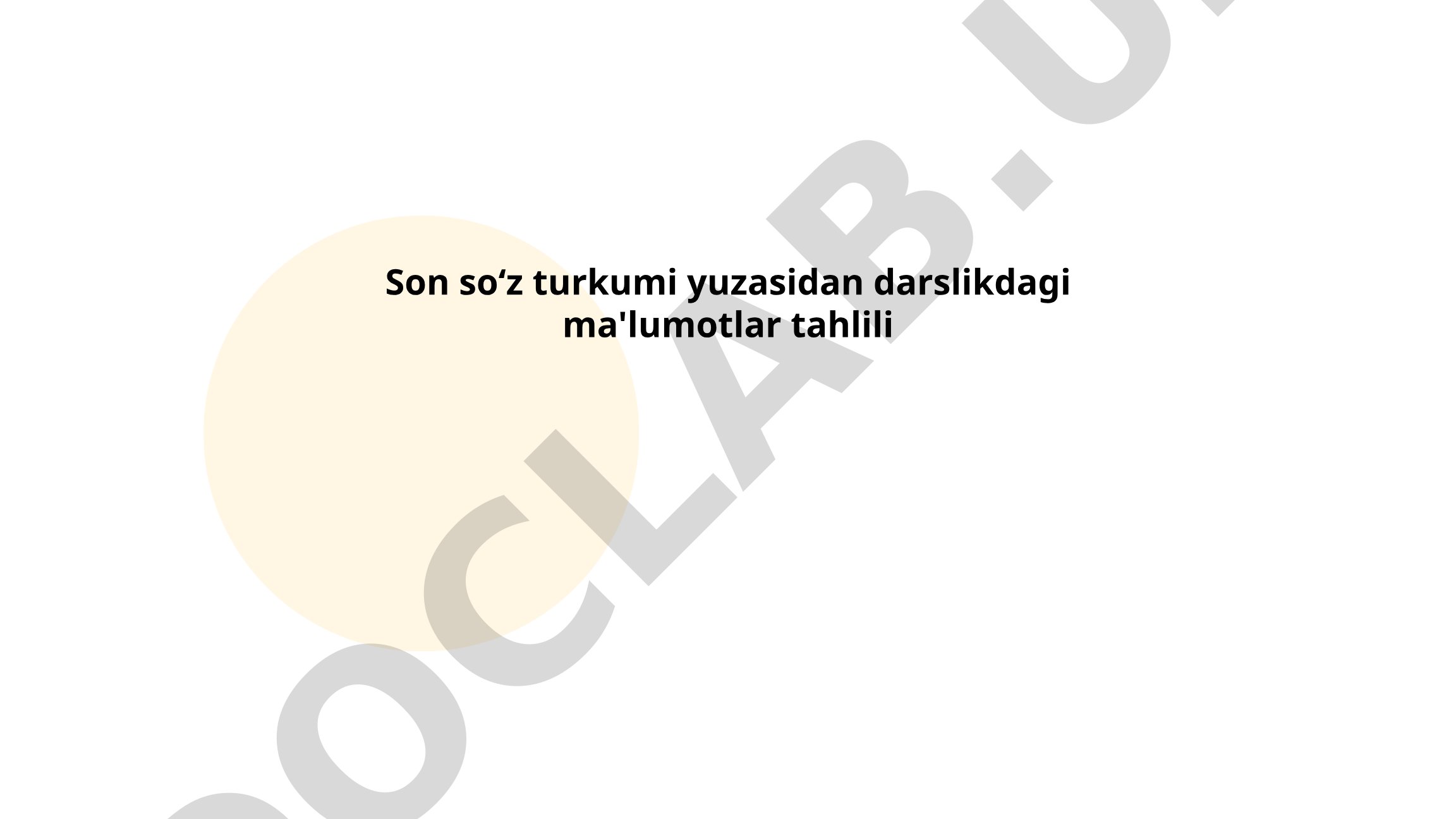 Son so‘z turkumi yuzasidan darslikdagi ma'lumotlar tahlili